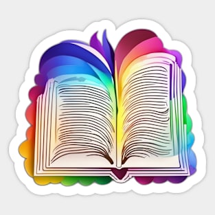 Colorful Spectrum Open Book Design No. 470 Sticker